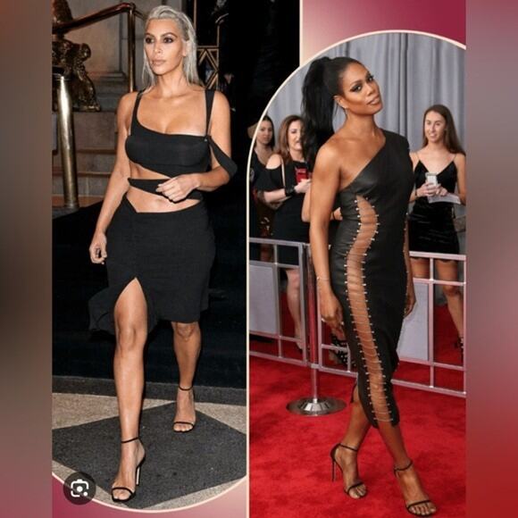 Stuart Weitzman Nudist Nudistsong Black Suede Sandal Open Toe Slim Heel 8.5 - Picture 15 of 15